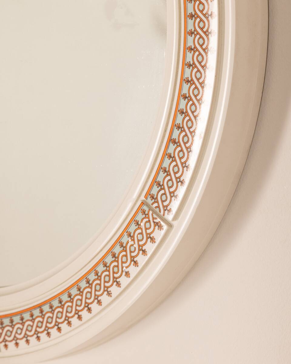 Vintage 70's wall mirror decorated carrara matta design