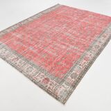 7x9 Turkish Soft Red Bordered Rug, 220x272 Cm