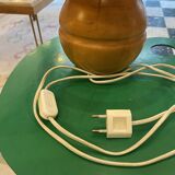 Turned light wood lamp