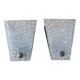 Pair of wall appliques in perspex frosted vintage light fixture 1960s