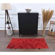 Vintage Turkish Hand-Knotted Wool Cotton Red Kilim Runner 65x148