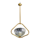 Art Decò Barovier e Toso Murano Glass and Brass Pendant Light, 1950