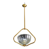 Lustre en verre et laiton Barovier e Toso Murano Art Déco, 1950