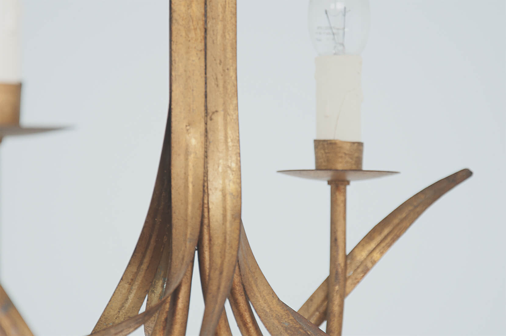 Brass flower-shaped chandelier