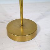 Modern mid-century brass floor lamp ASEA with round cotton shade, Sweden, 1960s