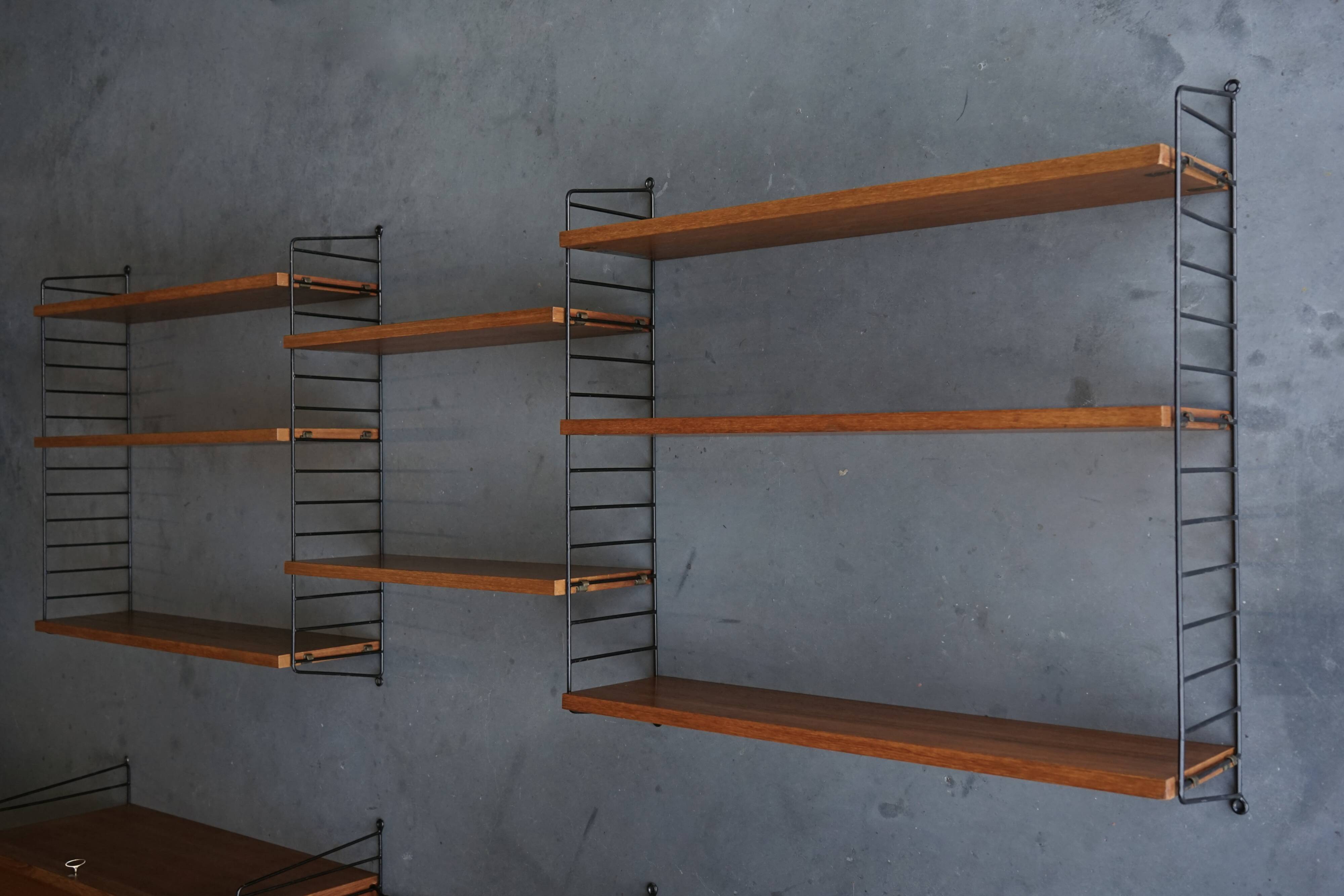 Etagère murale vintage par Nisse Strinning pour String AB, années 1960