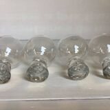 Four large bubble-style glasses by Kosta Boda.