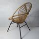 Armchair rattan shell metal