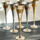 6 Vintage Silver-Plated Brass Champagne Flutes