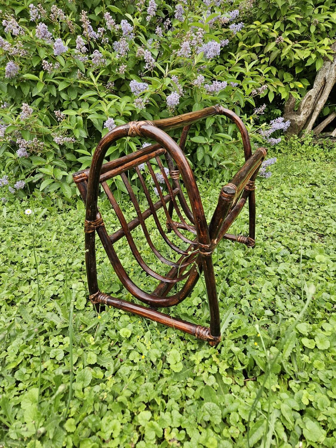 Rattan magazine rack