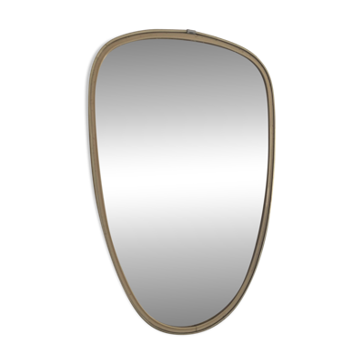 Miroir vintage 1960 rétroviseur asymétrique forme libre - 40 x 26 cm