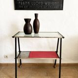 Glass and metal serving trolley, 1960s