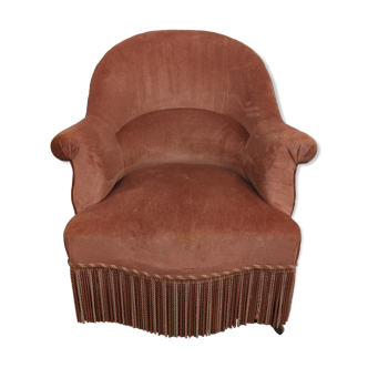 Pink toad armchair with fringes