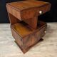 Pair of Art Deco bedside tables in walnut, left and right.