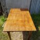 Old Farm Table - Wood Drawer Feet Compas Handle Vintage Porcelain