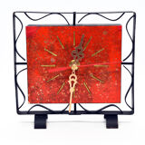 1970s modern electric fireplace clock VEB Elektrobau Greiz, Germany