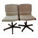 2 fauteuils de bureau vintage pivotant en bois année 70