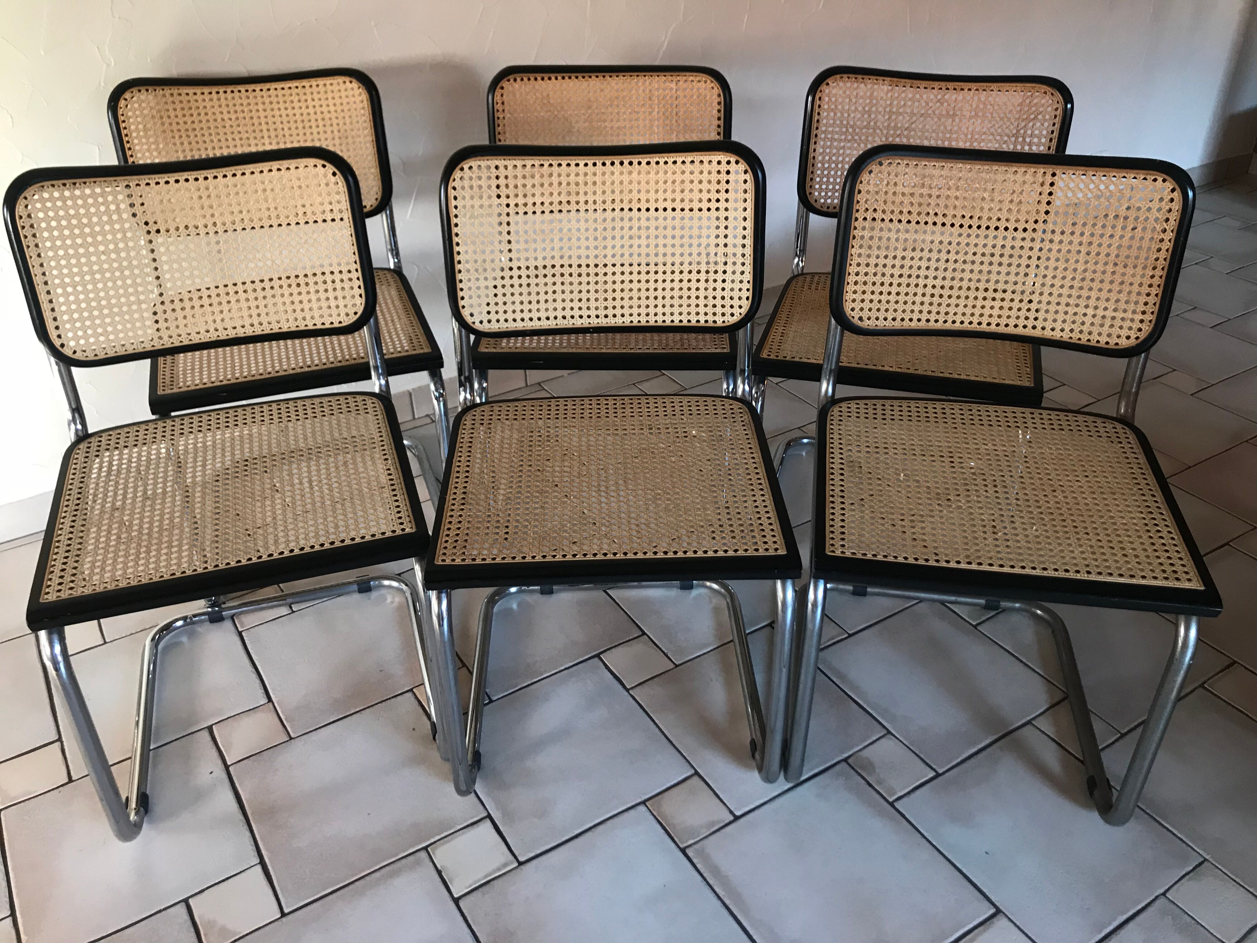 Set of 6 chairs Marcel Breuer cesca model b32