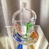 Empty basket multicolored bohemian glass pocket