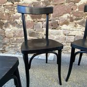 4 French chairs, Café brasserie model, curved wood from the 1970s
