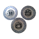 Lot de 3 assiettes de Gien Les Mathurins