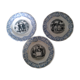 Lot de 3 assiettes de Gien Les Mathurins