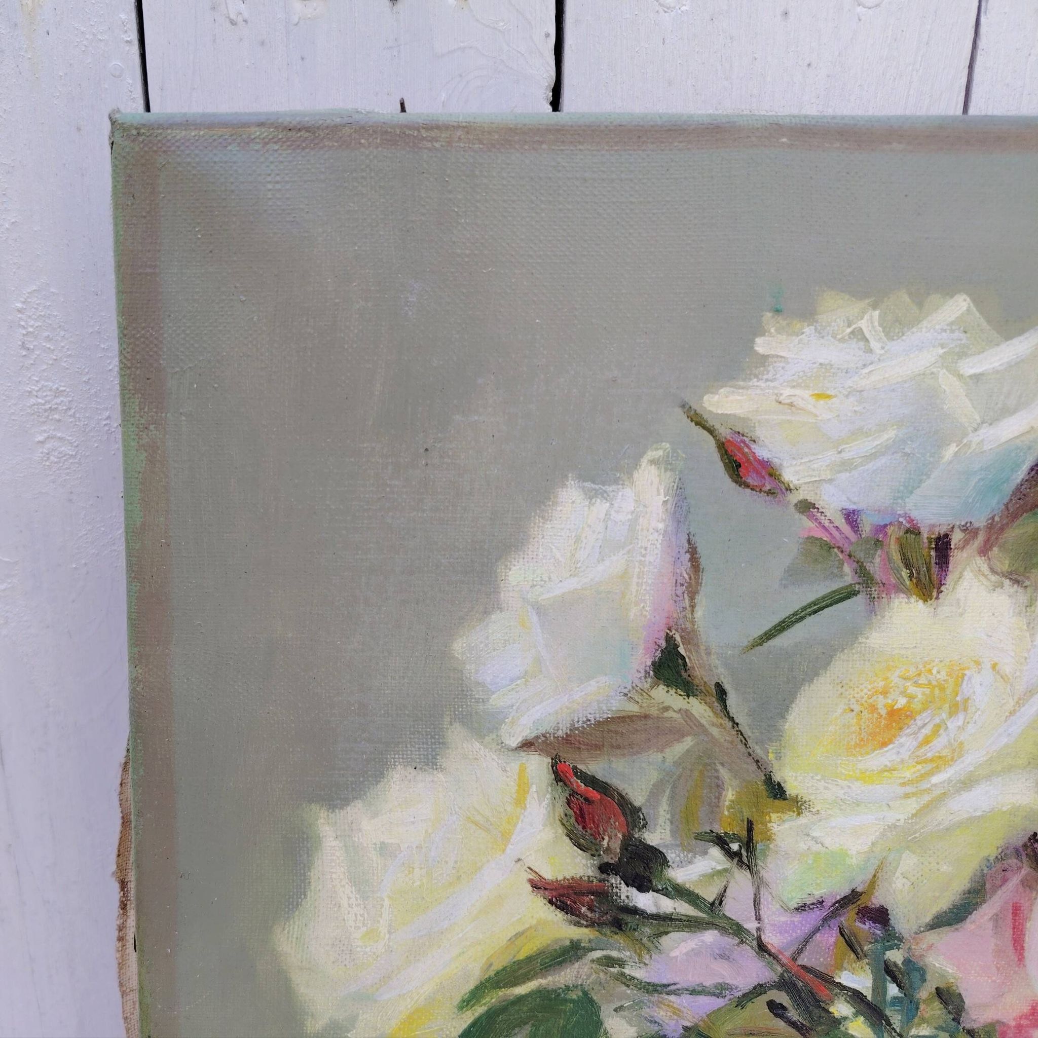 Huile sur toile  Bouquet de roses  signé Robert