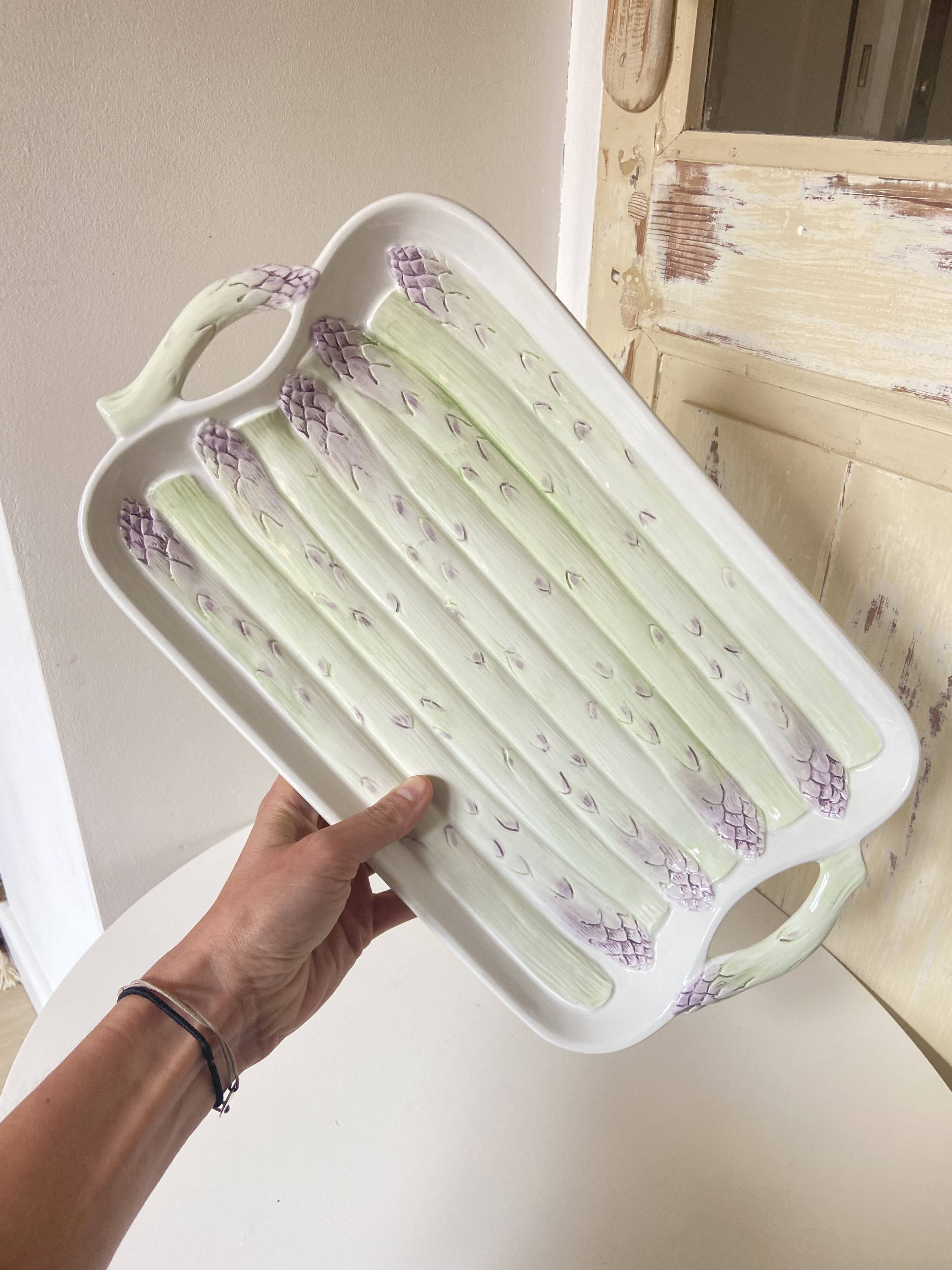 Vintage Asparagus Dish Made in Italy Numbered