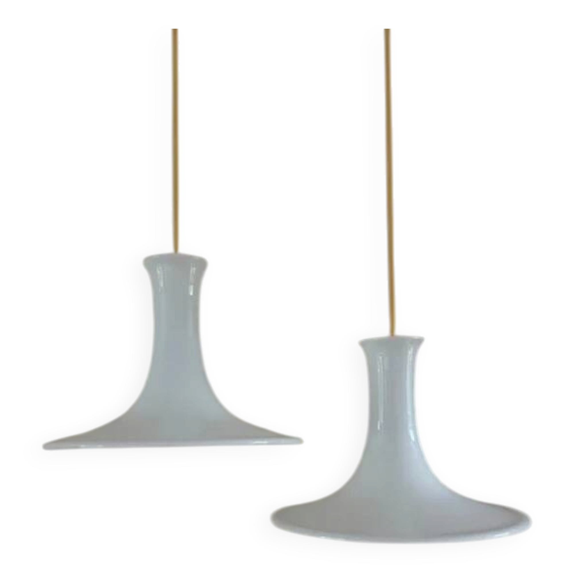 Vintage set of 2 Holmegaard Mandarin pendants - Michael Bang