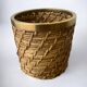 Rattan and brass basket, Italy, 1970s, 16 cm diameter
