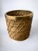 Rattan and brass basket, Italy, 1970s, 16 cm diameter