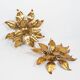 Wonderful pair gilded floral flush mount lights by Hans Kogl