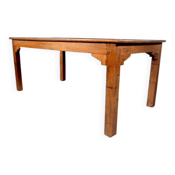 Table de ferme, d'atelier ancienne en teck birman