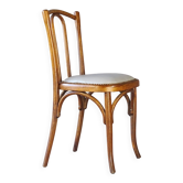 Chaise Baumann Bistrot N°56, vers 1925 assise cuir gris