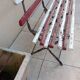 Vintage foldable wrought iron wood garden bench