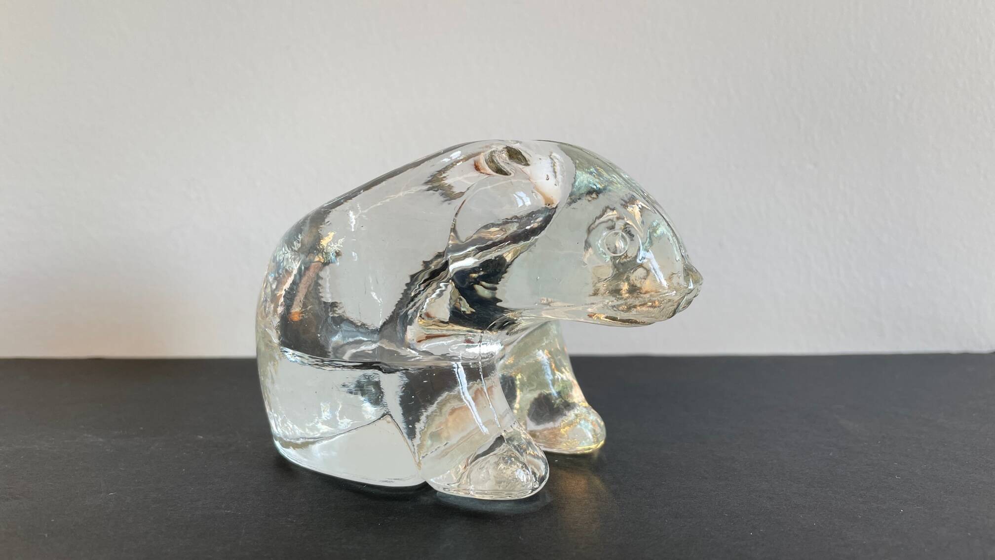 Semi-crystal candle holder Polar BEAR Shape Vintage