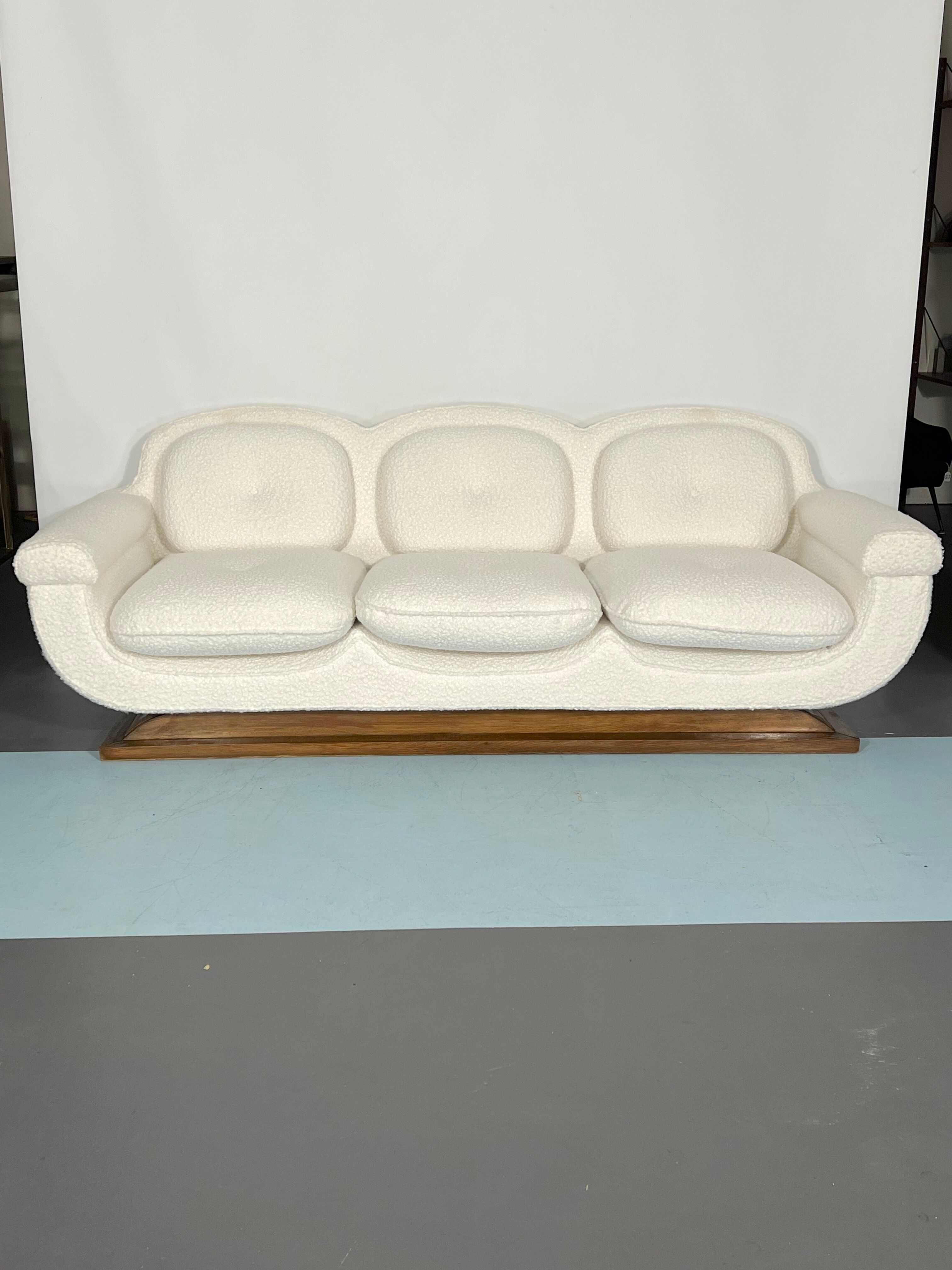 Mid-century White Art Deco sofa and armchair. Italy 1930s
