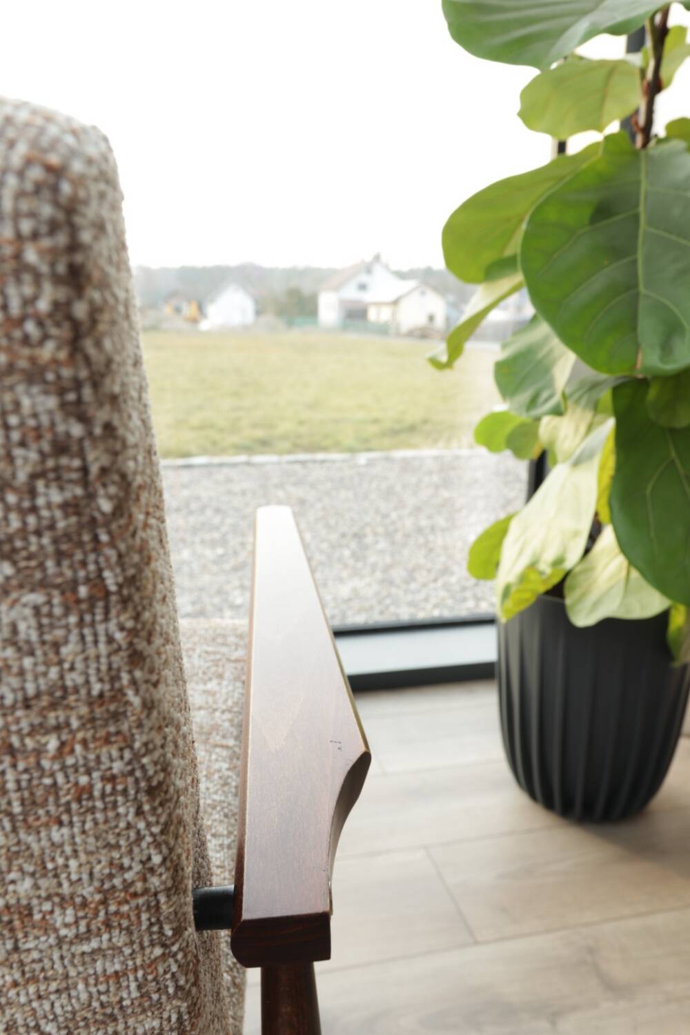 Scandinavian coffee brown armchair by H.Lis