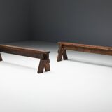 Bancs d'Art Populaire Brutaliste, France, 19ème Siècle