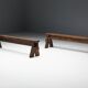 Brutalist Folk Art Benches, France, 19th Century