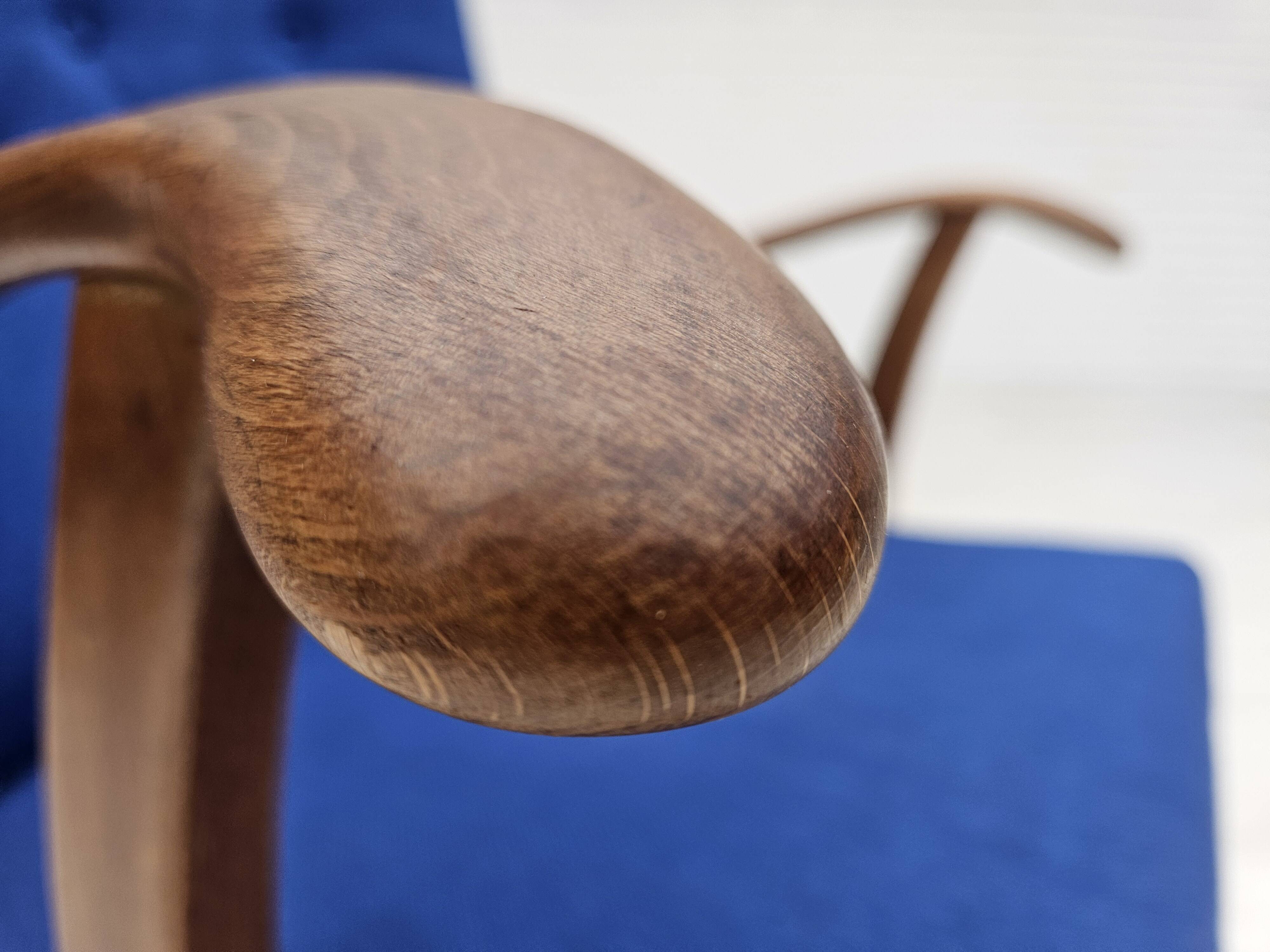 1960s, Danish easy armchair by Fritz Hansen, wool fabric, beech wood.