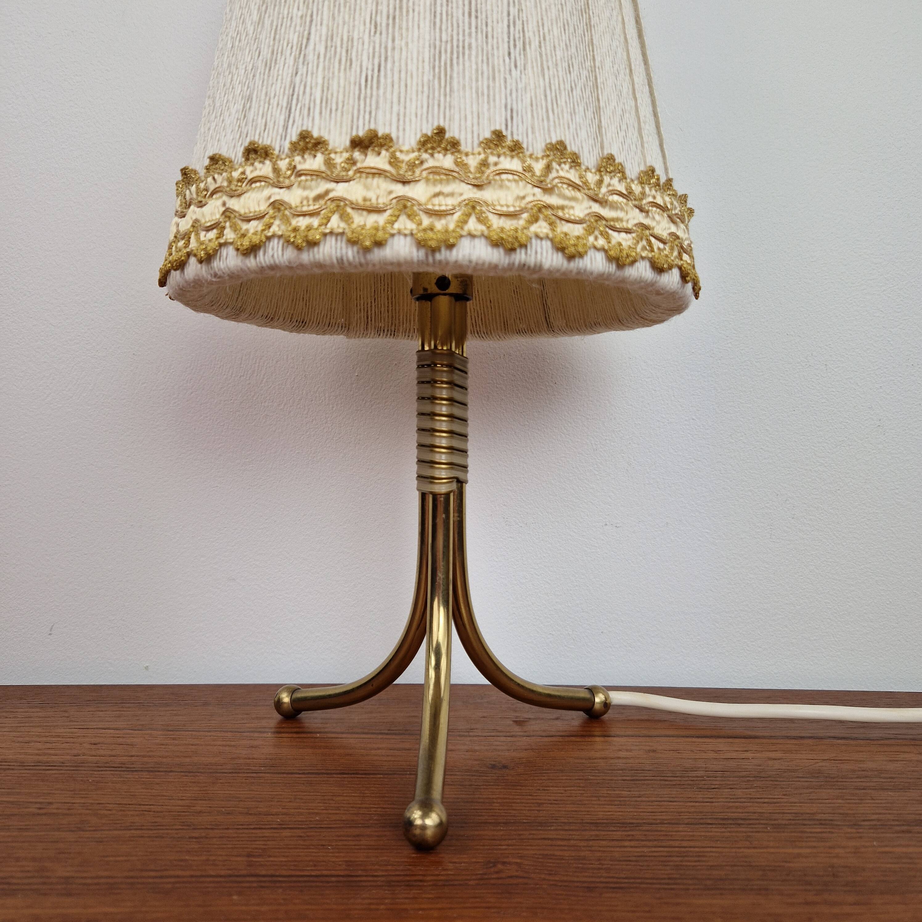 Rockabilly Brass Tripod Table Lamp, 1950s