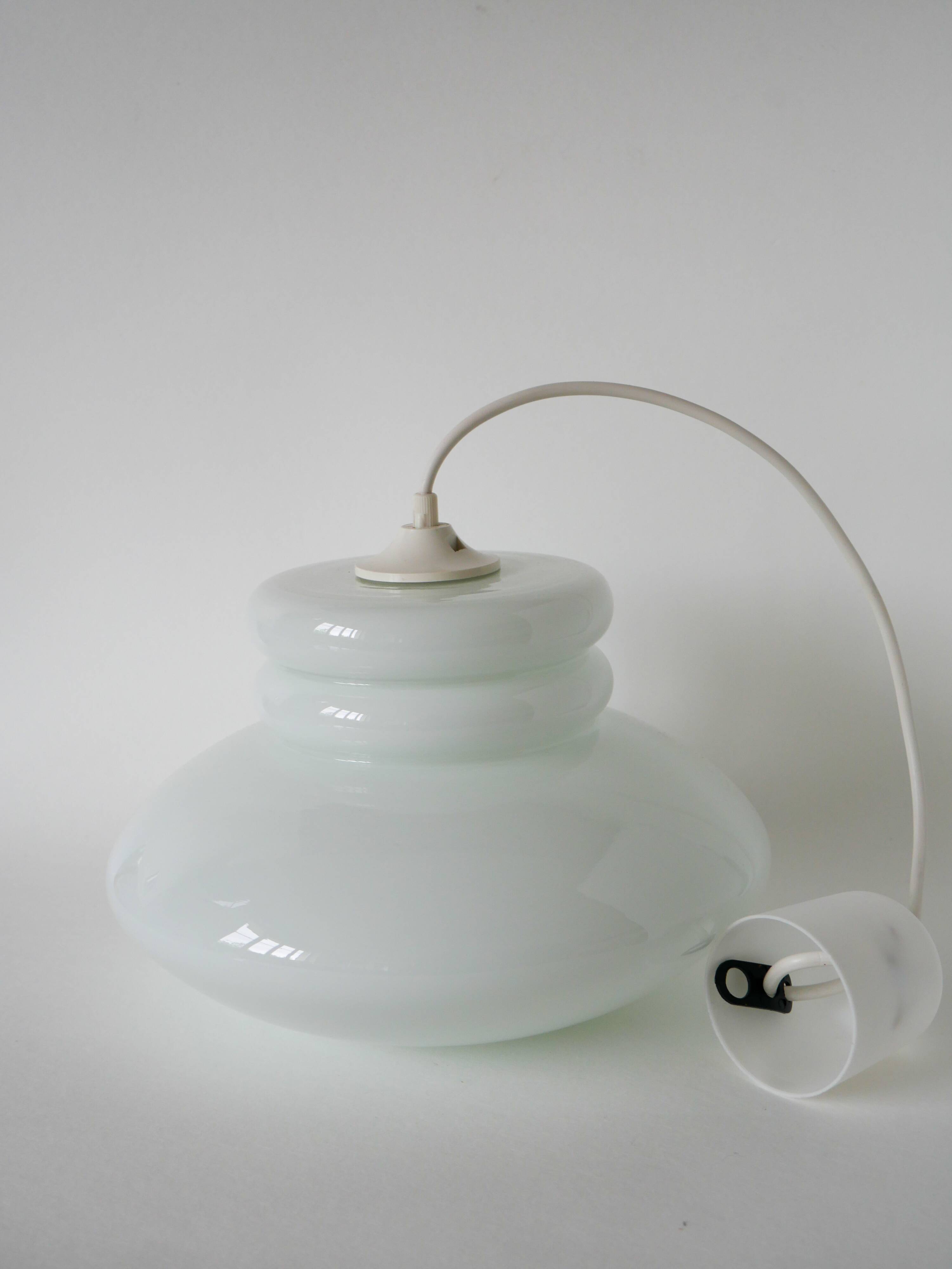 White opaline pendant light, Design, 1970