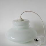 White opaline pendant light, Design, 1970