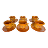6 tasses à café + sous tasses