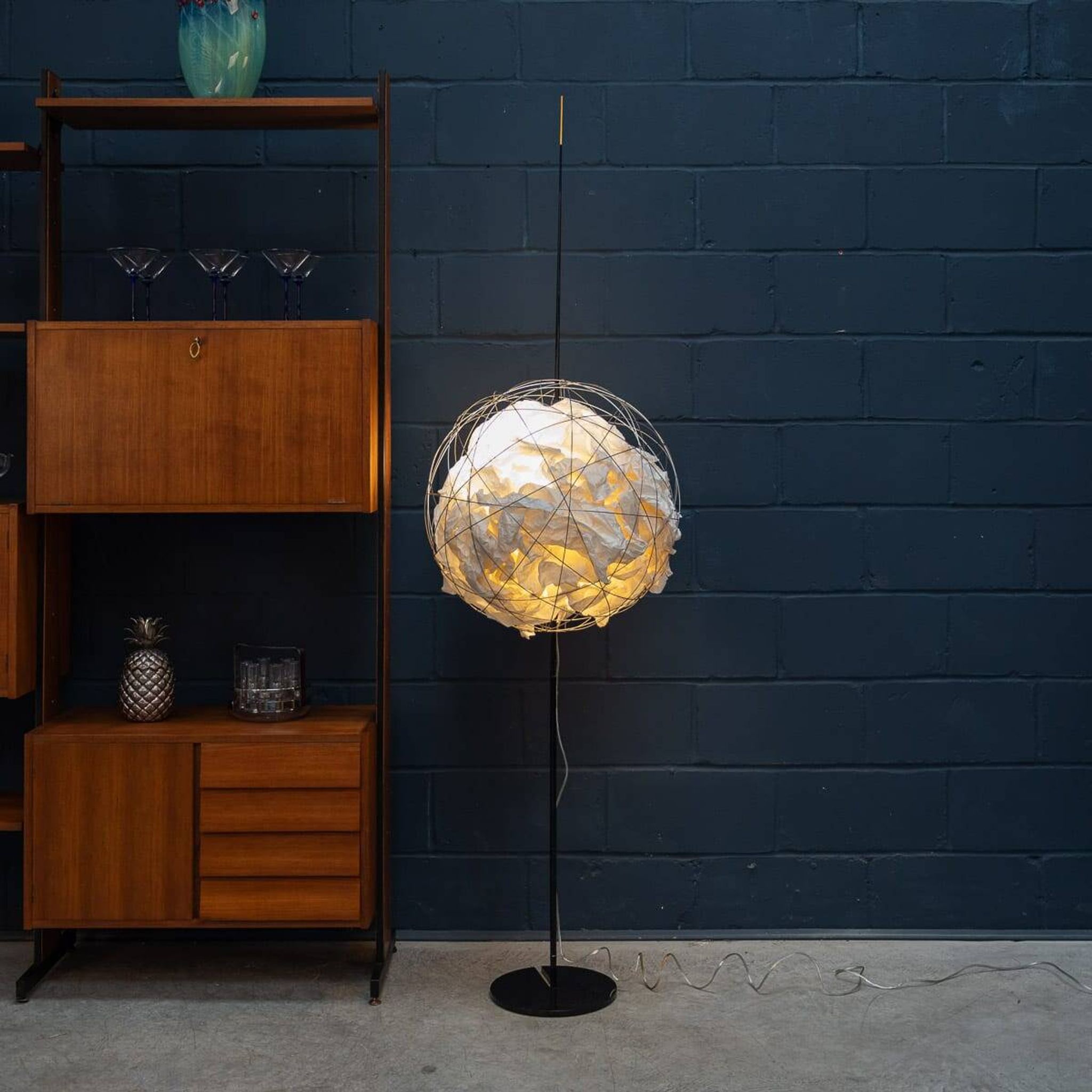 VINTAGE 20thC GERMAN METAL & PAPER FLOOR LAMP BY INGO MAURER c.1990