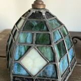 Antique Arts & Crafts Lamp cf. Tiffany Wrought iron and stained glass