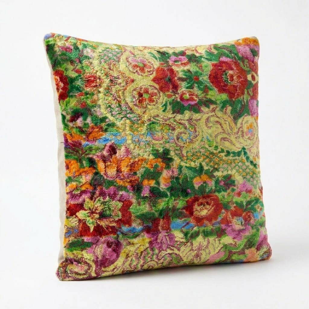 Vintage velvet cushion cover 61x61 cm