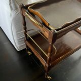Wooden and brass rolling trolley