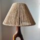 Brutalist olive wood lamp – Unique piece – 1950s